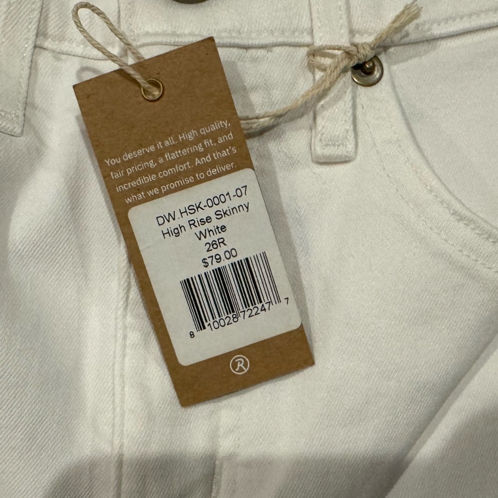 NWT Revtown white high rise skinny jeans, size 26 - Picture 2 of 6